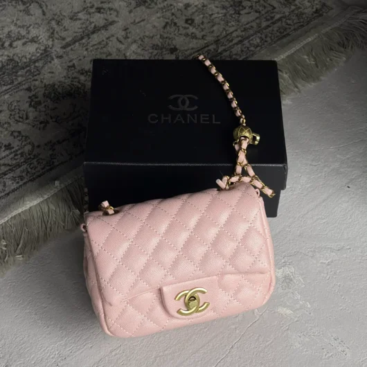 Сумка жіноча Chanel міні — ЛЮКСОВА ЯКІСТЬ рожевий