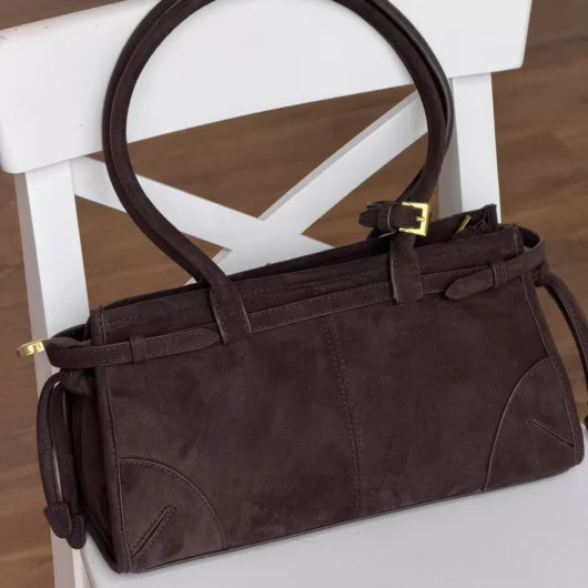 Сумка Prada Bonnie Medium Suede Shoulder Bag шоколад