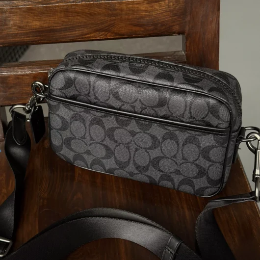 Сумка чоловіча Coach Academy Crossbody Signature Canvas чорний