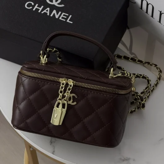 Сумка Chanel Classic Black Lambskin шоколадний