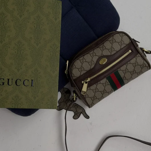 Сумка Gucci Supreme Ophidia Mini Shoulder Bag коричневий