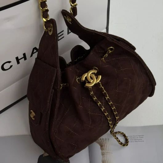Сумка жіноча Chanel 25 Small Handbag замша шоколадний
