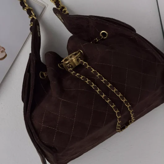 Сумка жіноча Chanel 25 Small Handbag замша шоколадний