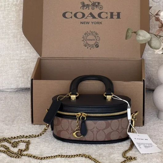 Сумка Coach Trail Crossbody 17 черно-бежевий