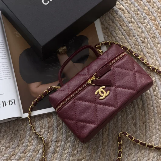 Сумка Chanel Vanity with Chain бордовий