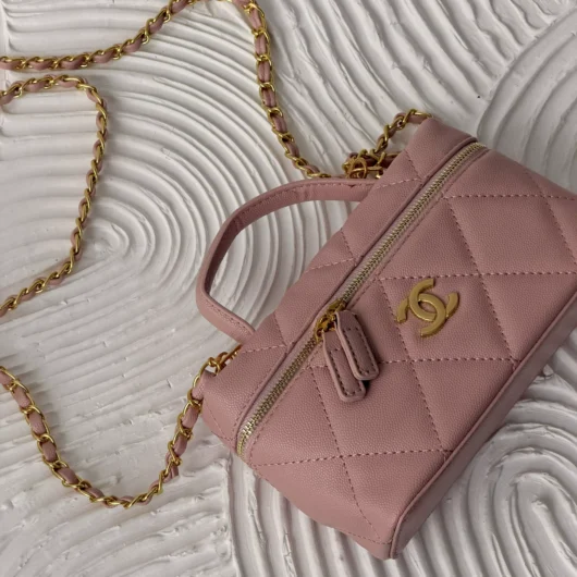 Сумка Chanel Vanity with Chain пудровий