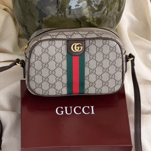 Сумка Gucci Ophidia крос боді коричнево-бежевий