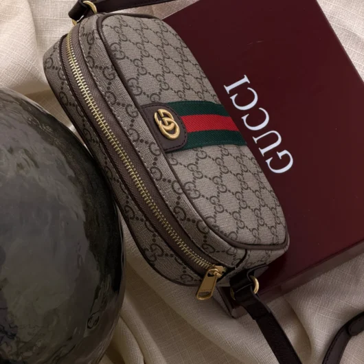 Сумка Gucci Ophidia крос боді коричнево-бежевий