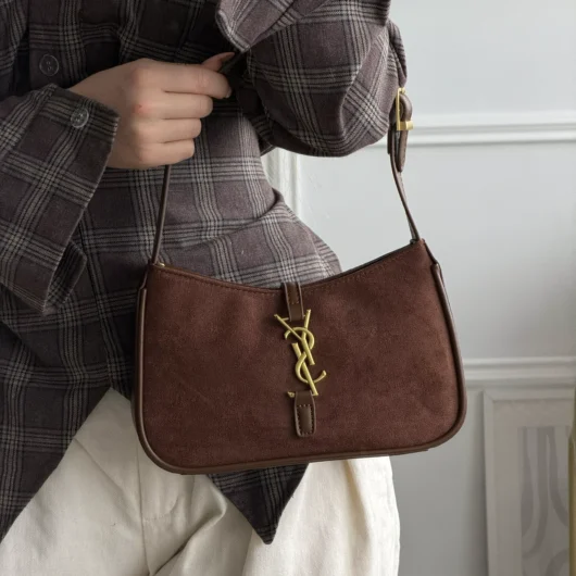 Сумка  Yves Saint Laurent Le 5 A 7 замша шоколадний