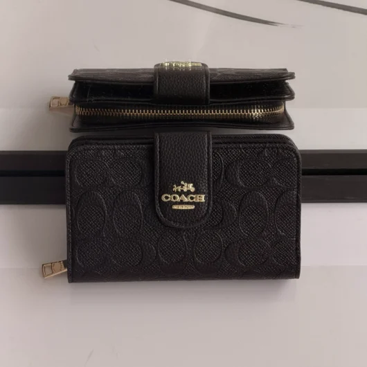 Гаманець Coach книжка LUX якість чорний стеганий