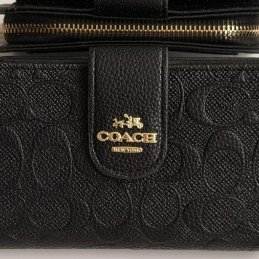 Гаманець Coach книжка LUX якість чорний стеганий