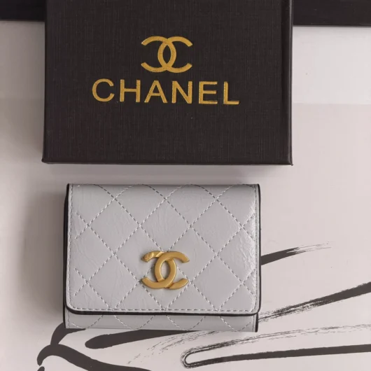 Гаманець Chanel mini світло-сірий