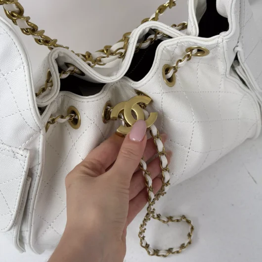 Сумка жіноча Chanel 25 Small Handbag білий
