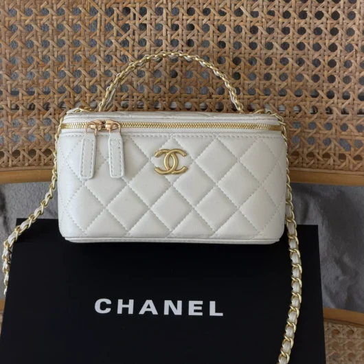 Chanel Vanity Logo Handle Premium білий