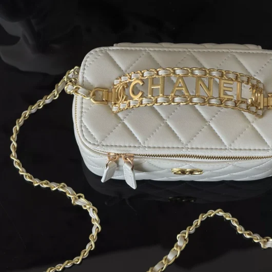 Chanel Vanity Logo Handle Premium білий