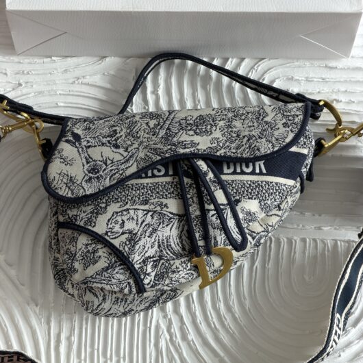 Жіноча сумка Dior Saddle Bag синій тигр