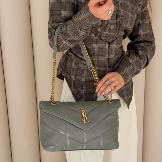 Сумка Yves Saint Laurent Loulou Puffer Medium сірий
