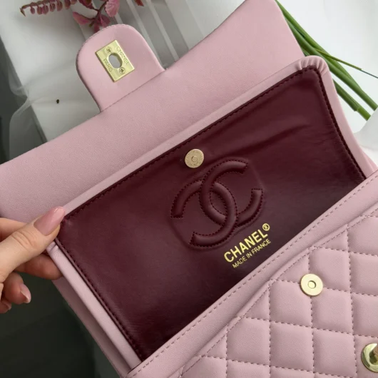 Жіноча сумка Chanel Classic Double Flap Bag рожевий золото