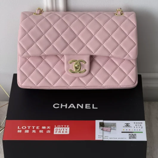 Жіноча сумка Chanel Classic Double Flap Bag рожевий золото