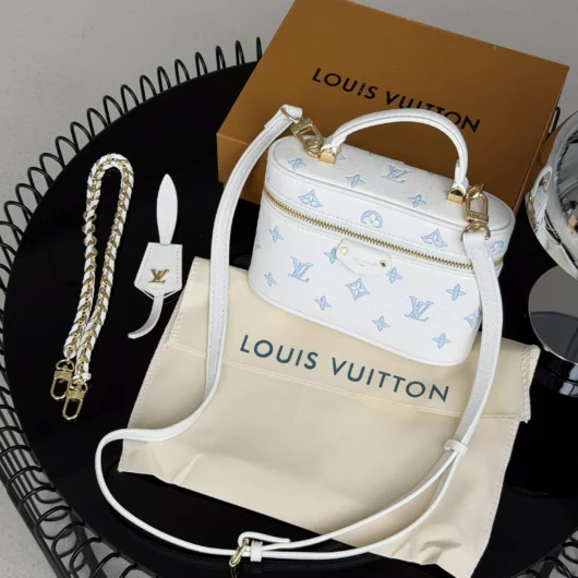 Сумка Louis Vuitton Vanity Chain Pouch Premium біло-голубий