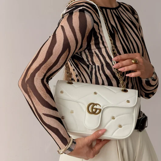 Сумка Gucci GG Marmont Small shoulder bag білий