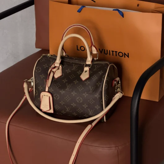 Сумка Louis Vuitton Speedy 25 коричневий + світлий беж