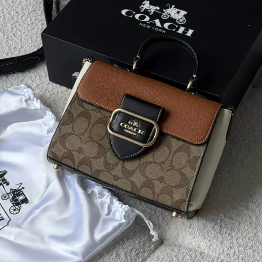 Сумка Coach Morgan Top Handle Satchel Premium персиковий