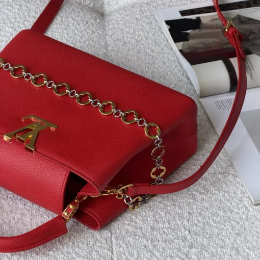 Сумка Louis Vuitton Capucines East-West Medium Premium червоний