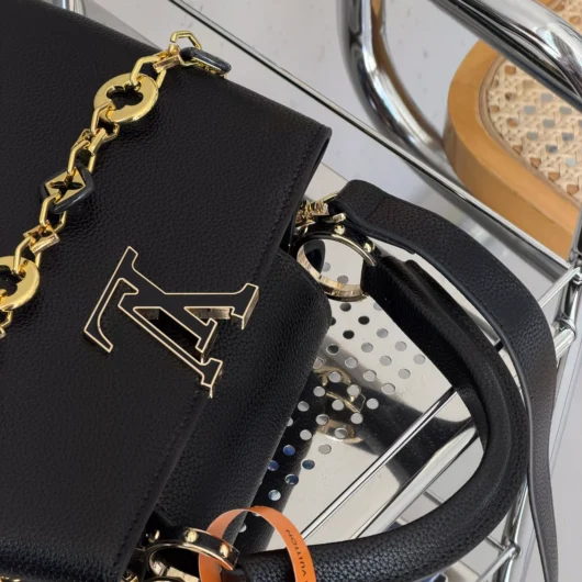 Сумка Louis Vuitton Capucines East-West Medium Premium чорний