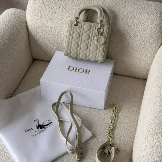 Жіноча сумка Christian Dior Lady My ABCBag Premium Small size  молочний/сірий