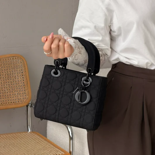 Жіноча сумка Christian Dior Lady My ABCBag Premium Small size чорний матовий
