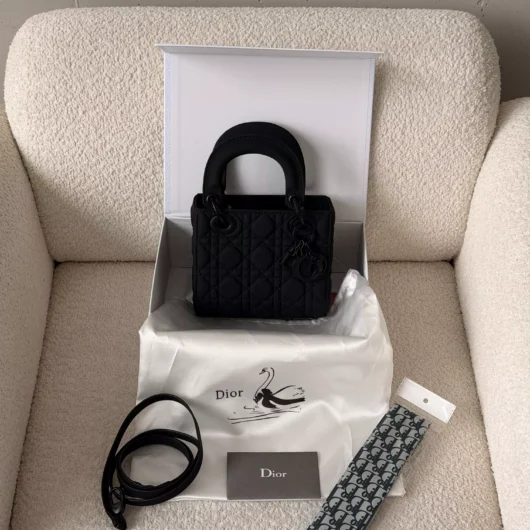 Жіноча сумка Christian Dior Lady My ABCBag Premium Medium size чорний матовий