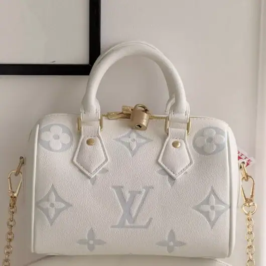 Сумка Louis Vuitton Nano Speedy Bandoulière 20 Premium біло-блакитний