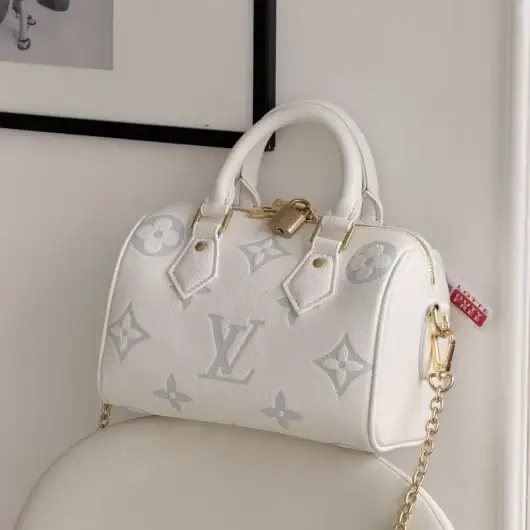 Сумка Louis Vuitton Nano Speedy Bandoulière 20 Premium біло-блакитний