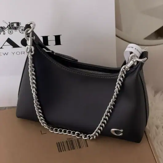 Сумка Coach Juliet Shoulder Classic Bag 25 Premium чорний матовий + срібло