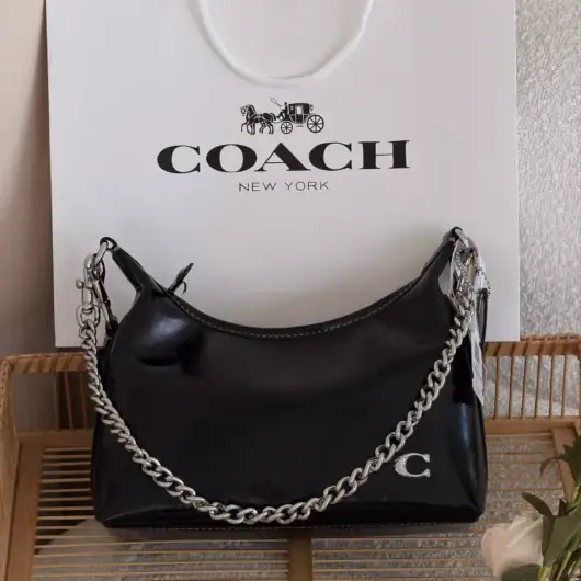 Сумка Coach Juliet Shoulder Classic Bag 25 Premium чорний + срібло