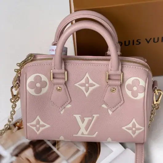 Сумка Louis Vuitton Nano Speedy Bandoulière 20 Premium рожево-молочний