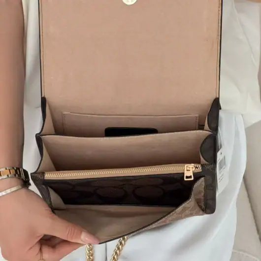 Сумка Coach Mini Klare Crossbody in Signature Canvas коричнево-бежевий