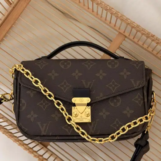 Сумка Louis Vuitton Pochette Metis East West Monogram коричневий + чорний