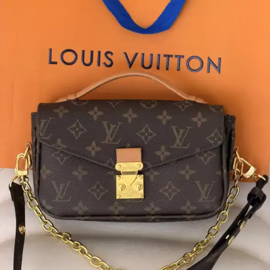 Сумка Louis Vuitton Pochette Metis East West Monogram коричневий + карамель