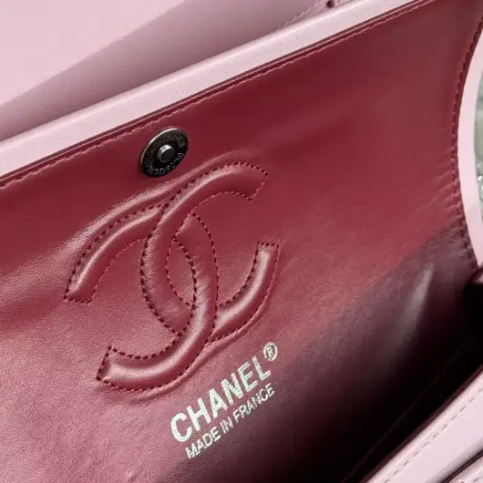Жіноча сумка Chanel Classic Double Flap Bag рожевий срібло