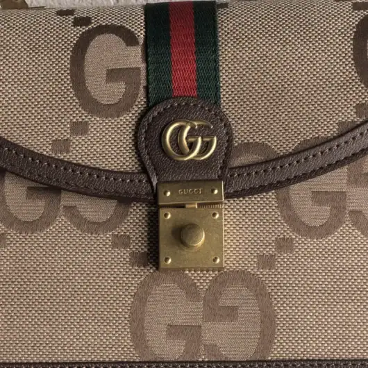 Сумка Gucci Ophidia Web Small Top Handle Bag коричневий