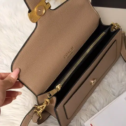 Сумка Coach Tabby Black еко бежевий