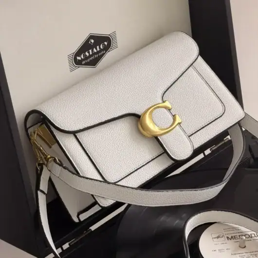 Сумка Coach Tabby Black еко білий