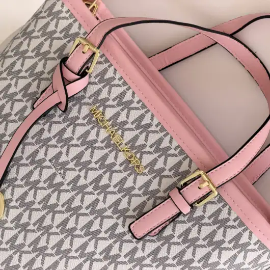 Сумка жіноча Michael Kors Jet Set Travel Extra-Small Top-zip Tote білий+рожевий