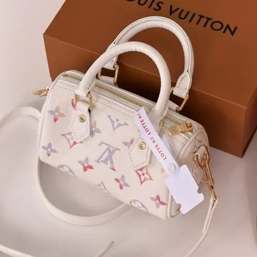 Сумка Louis Vuitton Nano Speedy Aquarelle Premium біло-ліловий