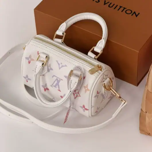 Сумка Louis Vuitton Nano Speedy Aquarelle Premium біло-ліловий