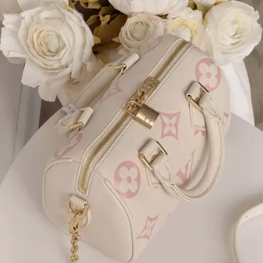 Сумка Louis Vuitton Nano Speedy Bandoulière 20 Premium молочно-рожевий