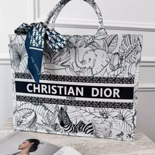 Шопер Christian Dior Large Book Tote Animal чорний