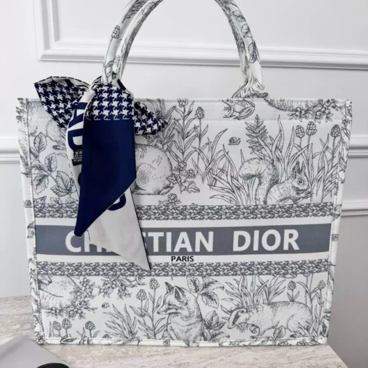 Шопер Christian Dior Large Book Tote Animal сірий